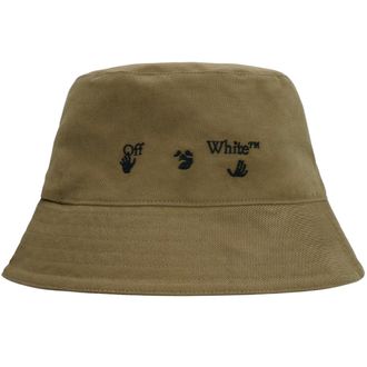 Off-white Mens OW Logo Green Bucket Hat - One Size
