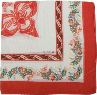 Etro Rode Damesjaal Aida Stijl - Dames - Sjaals - Veelkleurig - ONE Size - Katoen - Accessoires