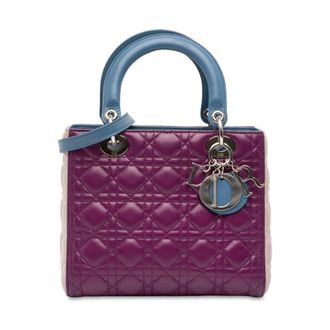 Dior Pre-owned Quilted Leather Top Handle Bag - Dames - Pre-owned - Paars - Maat: ONE Size Leer