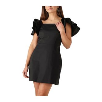 Twinset Kleedjes, Dames, Zwart, M, Elegante Zwarte Minijurk