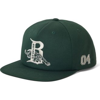 Brixton Predator Embroidered Snapback Baseball Cap in Primal Green at Nordstrom