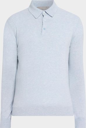 Neiman Marcus Men & apos;s Cashmere Melange Polo Sweater