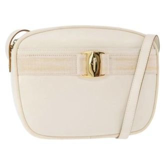 Ferragamo Pre-owned Cross Body Bags, female, White, Size: ONE SIZE Pre-owned Leather Shoulder Bag