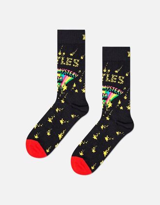 Happy Socks Womens The Beatles Magical Mystery Tour Socks, Black - Black/Black - Size: 9.5/12.5/12/11.5/11/10.5/10/13/9/8/8.5