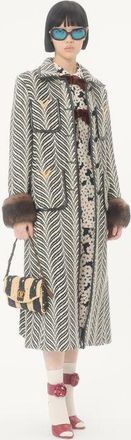 Valentino Garavani Borsa Piccola A Spalla Valentino Garavani DeVain In Rafia Con Motivo A Onde Donna NATURALE/NERO UNI