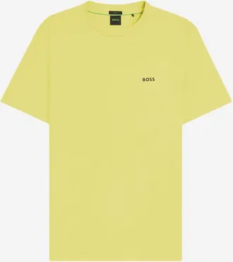 HUGO BOSS Mens T-Shirt Stretch Cotton Acid Yellow T-Shirts And Polos