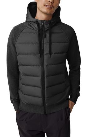 Canada Goose HyBridge Huron 675 Fill Power Hooded Down Sweatshirt Jacket in Black at Nordstrom, Size X-Large