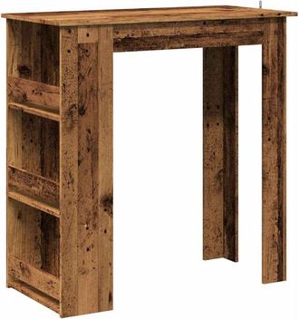 vidaXL Bar Table with Storage Rack Old Wood 102x50x103.5 cm vidaXL