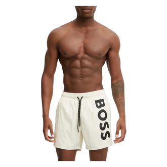 HUGO BOSS Badmode, Heren, Beige, XS, Polyester, Octopus Zwemshorts
