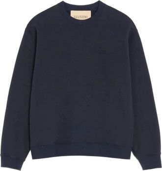 Valentino Jersey Sweatshirt VLogo Signature - Heren - Sweatshirts - Blauw - L - Katoen - Hoodies & sweatvesten