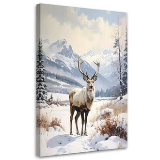 Feeby Impresi&oacute;n De Imagen, Renos Invierno Nieve Paisaje De Monta&ntilde;a, 80x120