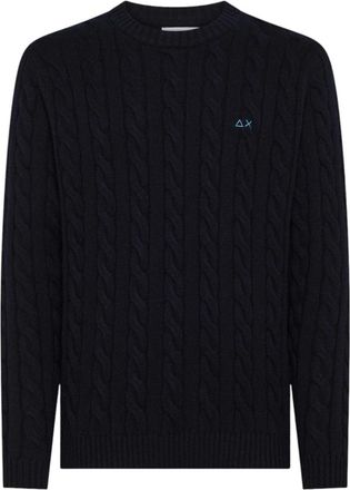 Sun 68 Sweatshirts & Hoodies - Heren - Ronde hals truien - Blauw - 2XL - Truien & Vesten