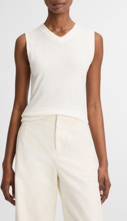 Vince Sleeveless Knit Top in Optic White at Nordstrom, Size Small