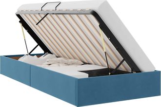 vidaXL Estructura De Cama Ottoman Azul Oscuro 100 X 200 Cm Terciopelo Vidaxl