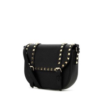 Valentino Garavani Black Leather Rockstud Crossbody Bag