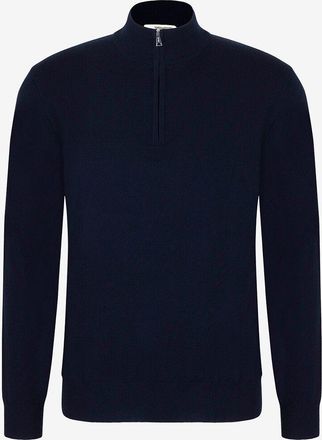 Aurélien Pullover aus extrafeiner Merinowolle mit Stehkragen und Zip Cashwool