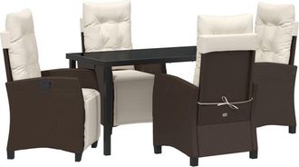 vidaXL Vidaxl - Garden Dining Set 5 pcs Brown Poly Rattan