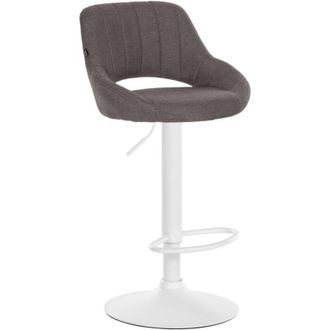 Clp Clp - Taburete De Bar Milet En Tela Con Base Met&aacute;lica Gris Oscuro Blanco