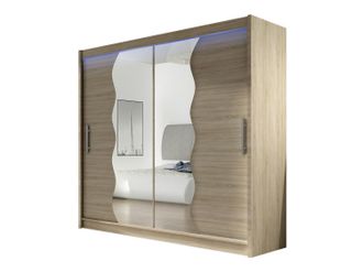Mirjan24 Mobilier1 - Armario Closico 125, Roble Sonoma, 215x180x57cm, Puertas De Armario: Correderas, N&uacute;mero De Estantes: 0, Led