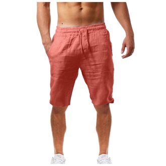 Generic Mens Linen Shorts Summer Shorts with Pockets Elasticated Waist Beach Yoga Joggers Casual Sweatpants Lightweight Casual Comfy Holiday Beach Linen Short