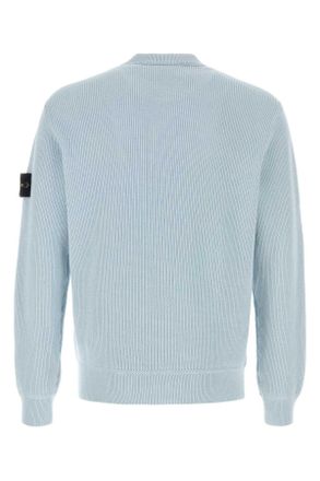 Stone Island Mens Light-Blue Cotton Sweater Skyblue Capo: Cotone Maglieria