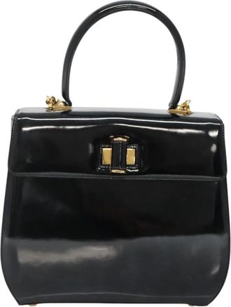 Ferragamo Gancini Handbag Patent Leather Black Patent_Leather Handbag (Pre-Owned)