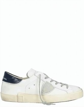 Philippe Model Prsx Low Calfskin Lace Up Sneakers