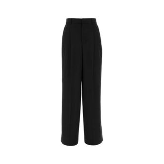 Ami Wide Trousers, female, Black, Size: S Wool Wide-Leg Pant