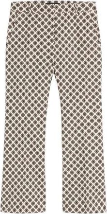 Max Mara Pantalon van katoenmix met stretch en print - Dames - Wijde Broeken - Veelkleurig - S - Katoen - Broeken