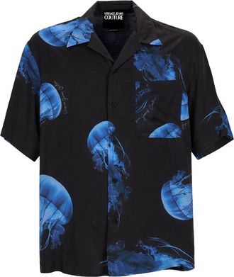 Versace Jeans Couture Black Jellyfish Print Casual Shirt