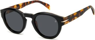 Eyewear by David Beckham Zwart Havana/Grijs Zonnebril - Heren - Zonnebrillen - Veelkleurig - 49 MM - Accessoires
