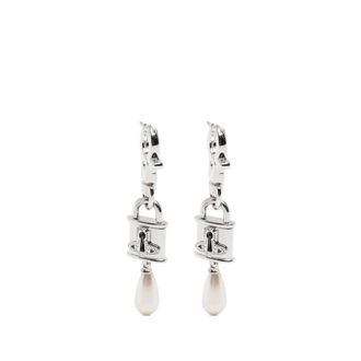Vivienne Westwood Orecchini Small Celestia Orb Padlock - - Accessories - Donna - Grigio - ONE SIZE