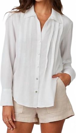 Bella Dahl Pintuck Button Down Shirt In White