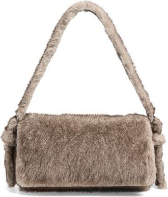 Alexander Wang Ricco Slim Faux Fur Flap Bag in Grey at Nordstrom