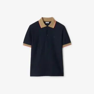 Burberry Logo Collar Cotton Polo Shirt, Size Medium