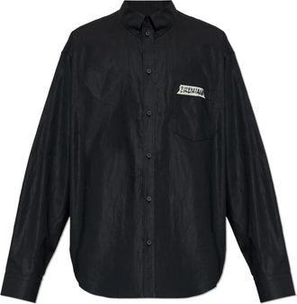 Balenciaga Masking Tape Shirt - Heren - Casual Overhemden - Zwart - M - Katoen - Overhemden