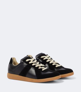 Maison Margiela Replica leather and suede sneakers