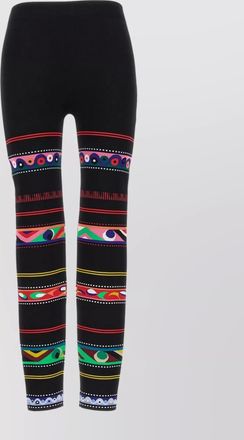 Pucci jacquard patterned slim fit leggings with elastic waistband