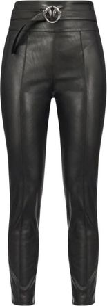 Pinko Campus Pantalone Similpelle - Dames - Skinny broeken - Zwart - L - Broeken