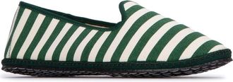 Vibi Venezia Mens Striped Canvas Loafer Green