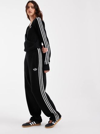 adidas Originals x Jennie pantaloni da tuta in maglia con fondo risvoltato neri-Nero