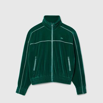 Lacoste Oversized dames sweatshirt van Lacoste met rits en velours afwerking in meerdere kleuren