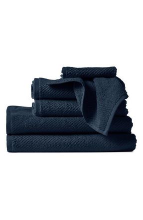 Coyuchi Air Weight Organic Cotton Set of 6 Bath Towels in Midnight Indigo at Nordstrom, Size 6 Piece