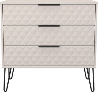 Lewis's Harlequin 3 Drawer Chest in Kashmir Matt - Ready Assembled - Lewiss Home | TJ Hughes