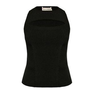 Alexander McQueen Alexander McQueen, Sleeveless Tops, female, Black, Size: XS Crop top