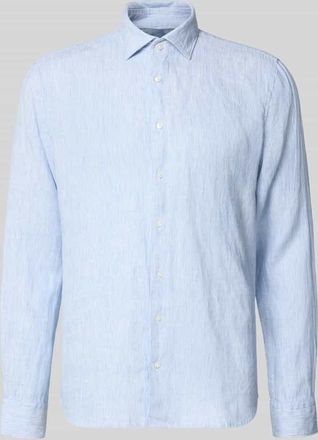 Seidensticker Regular Fit Business-Hemd aus Leinen mit Kentkragen in Bleu, Gr&ouml;&szlig;e 39