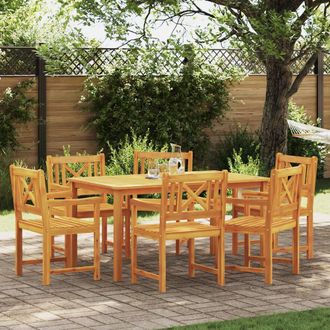 Berkfield Home 7 Piece Garden Dining Set Solid Wood Acacia in Brown