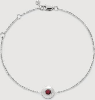 Monica Vinader Sterling Silver July Birthstone Chain Bracelet Ruby