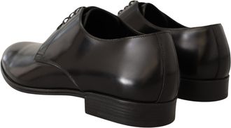 Dolce & Gabbana Black Leather Lace Up Men Dress Derby Shoes