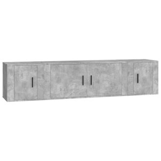Berkfield Home 3 Piece TV Cabinet Set Concrete Grey Engineered Wood